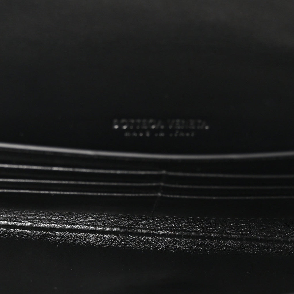 Nappa Intrecciato Long Andiamo Top Handle Clutch Black