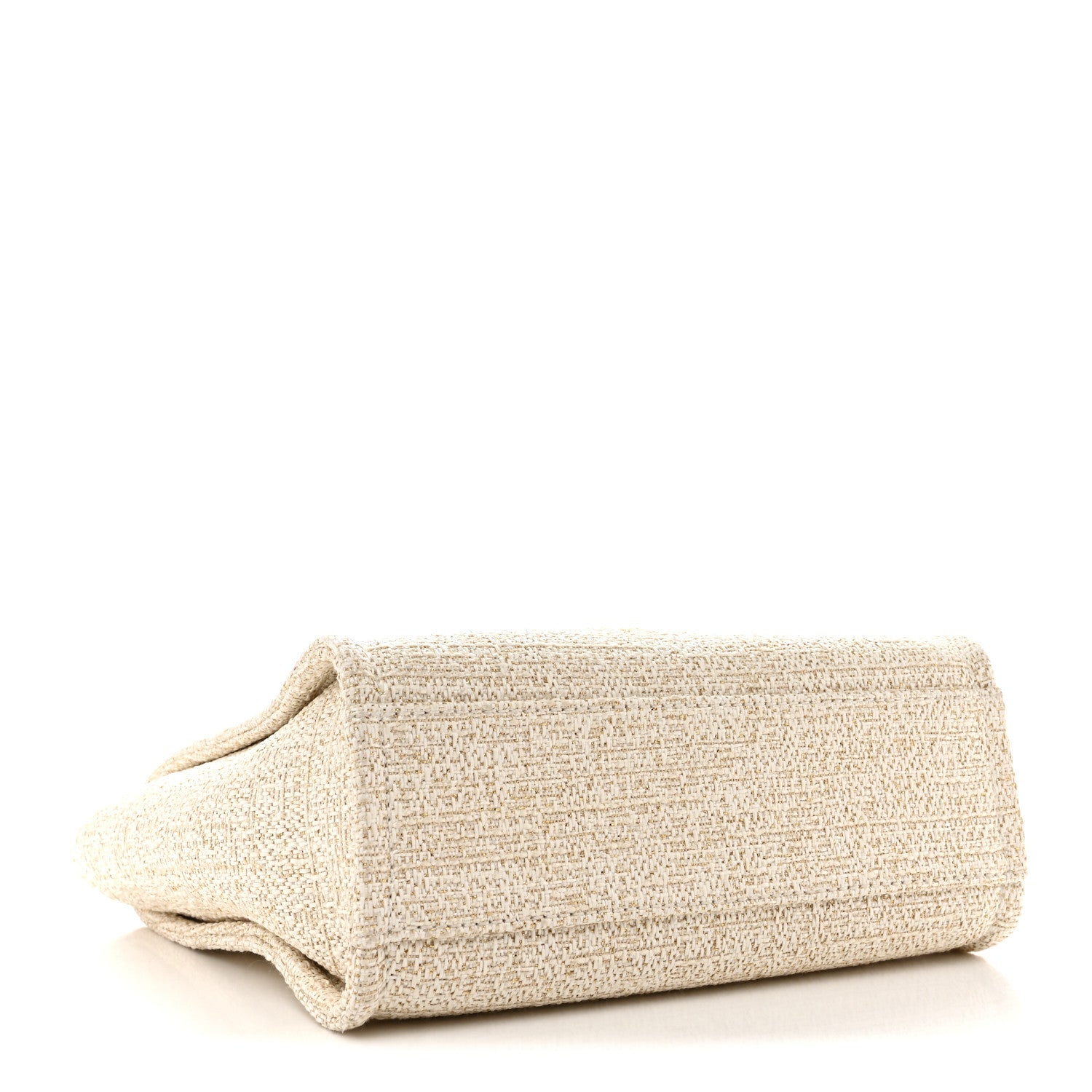 Lurex Boucle Mini Deauville Tote White