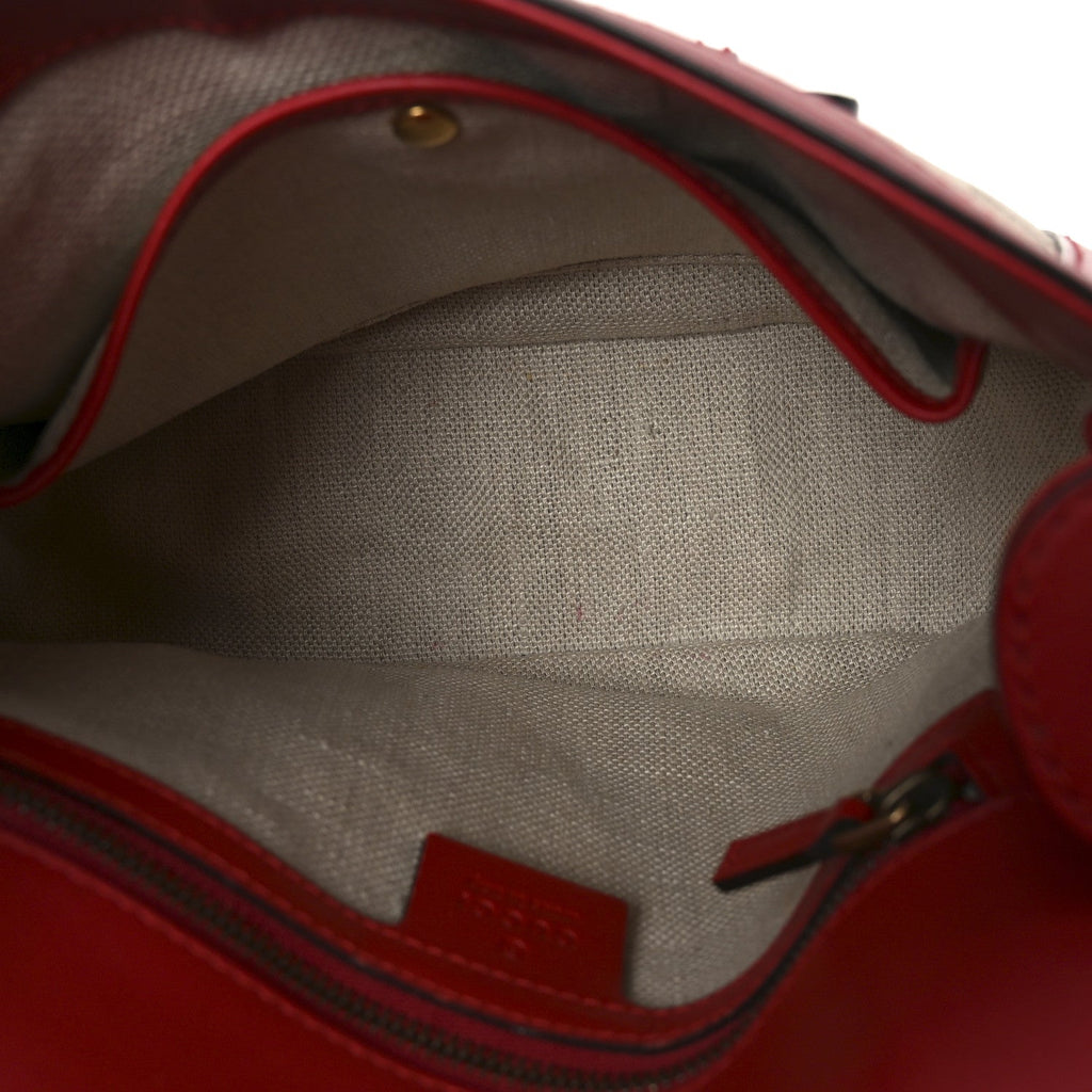 Monogram Ruinart Calfskin Medium Lady Web Shoulder Bag Beige Ebony Hibiscus Red