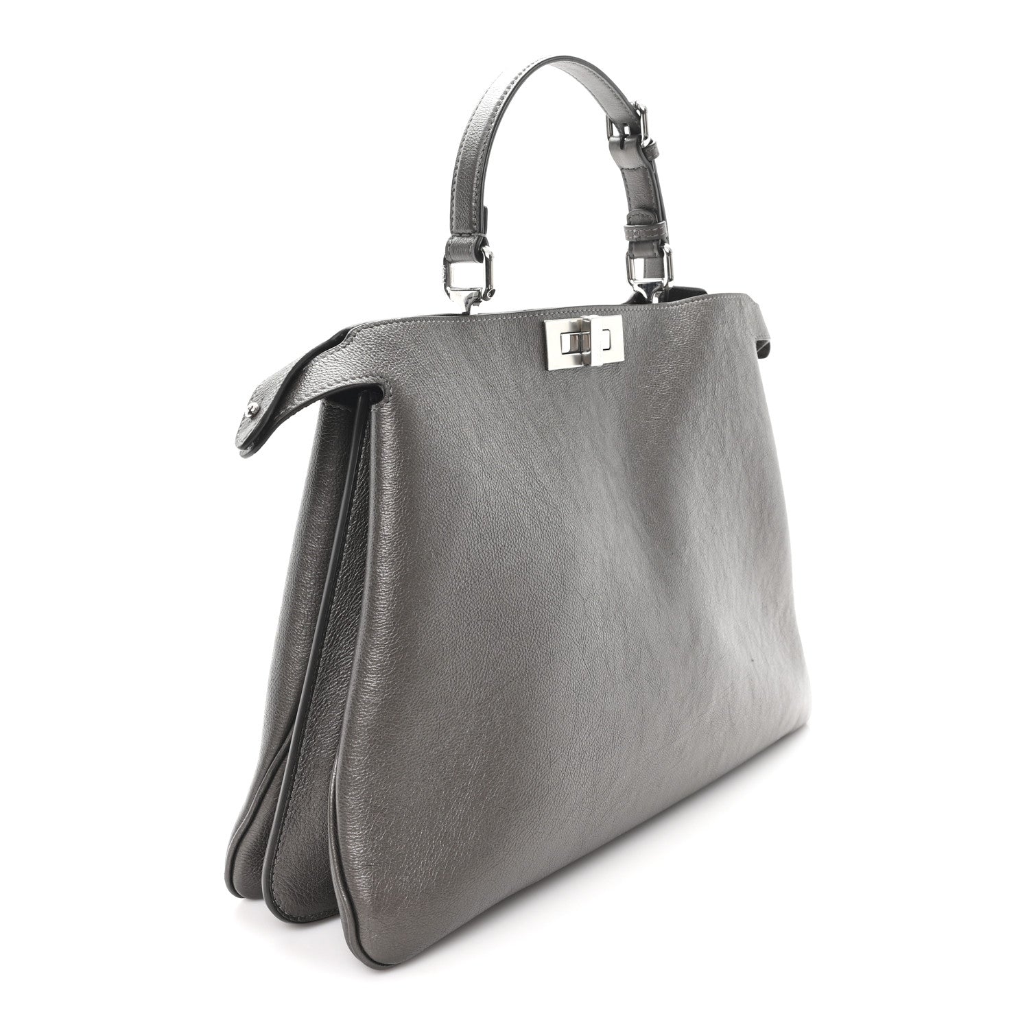 Metallic Vitello Large Soft Peekaboo Tortora