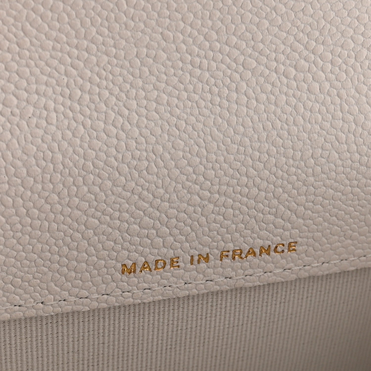 Caviar Quilted Flap  Holder Wallet White