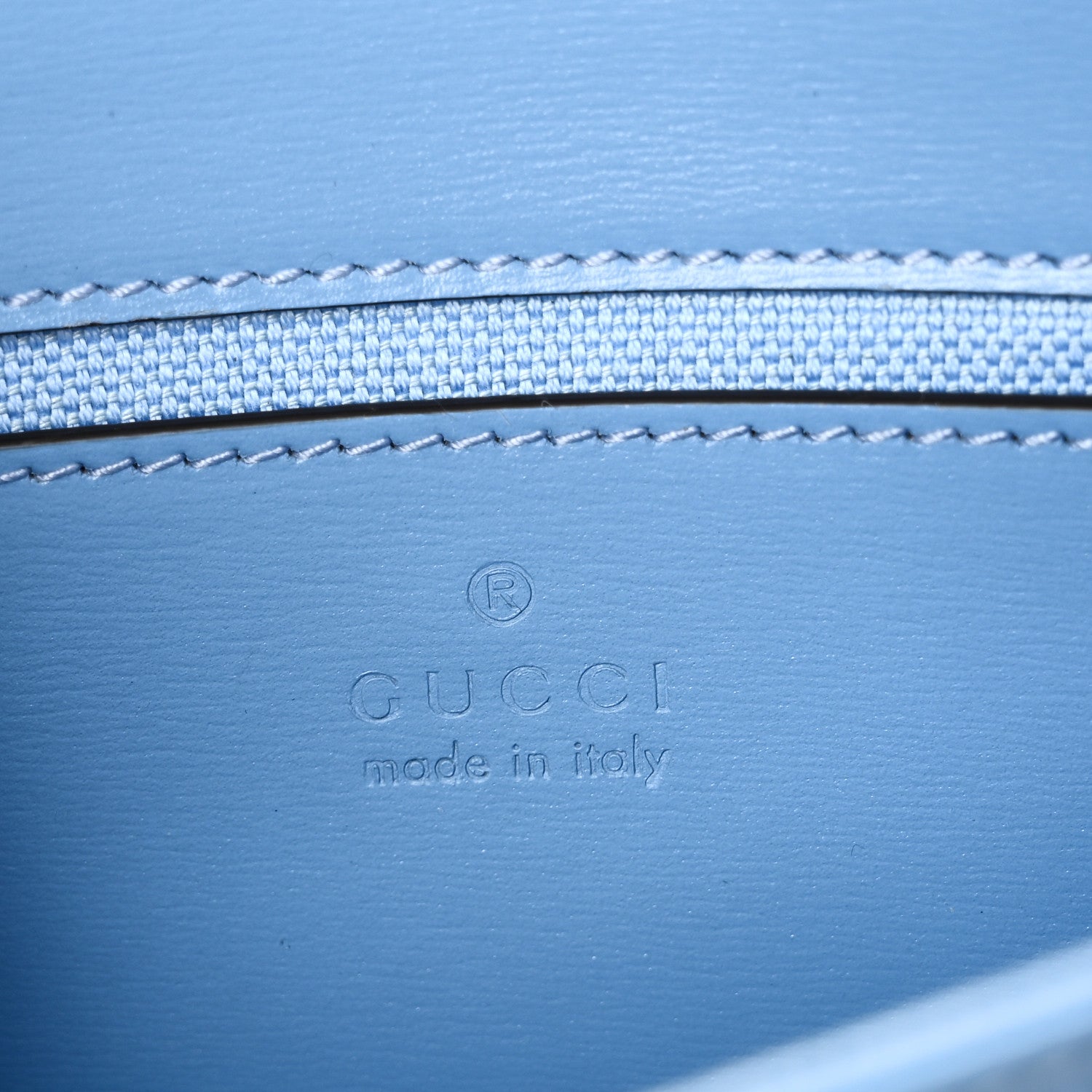 GG Monogram Scratch Lux Calfskin Mini Luce Shoulder Bag Blue