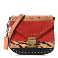 Suede Calf Hair Visetos Patricia Crossbody Bag Cognac Multicolor