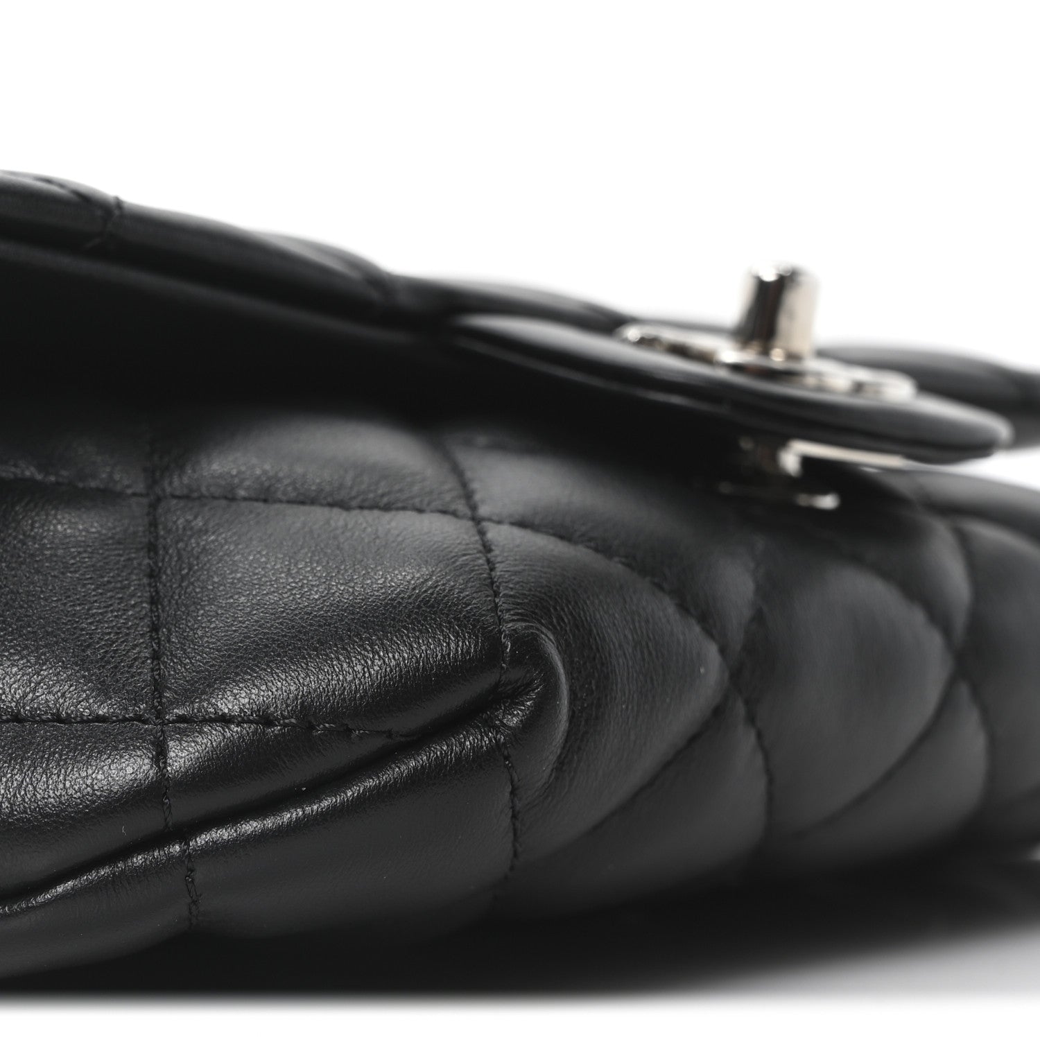 Calfskin Quilted CC Uniform Flap Belt Bag Black