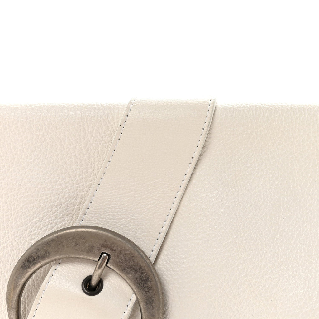 Calfskin Braided Gaucho Double Saddle Bag White