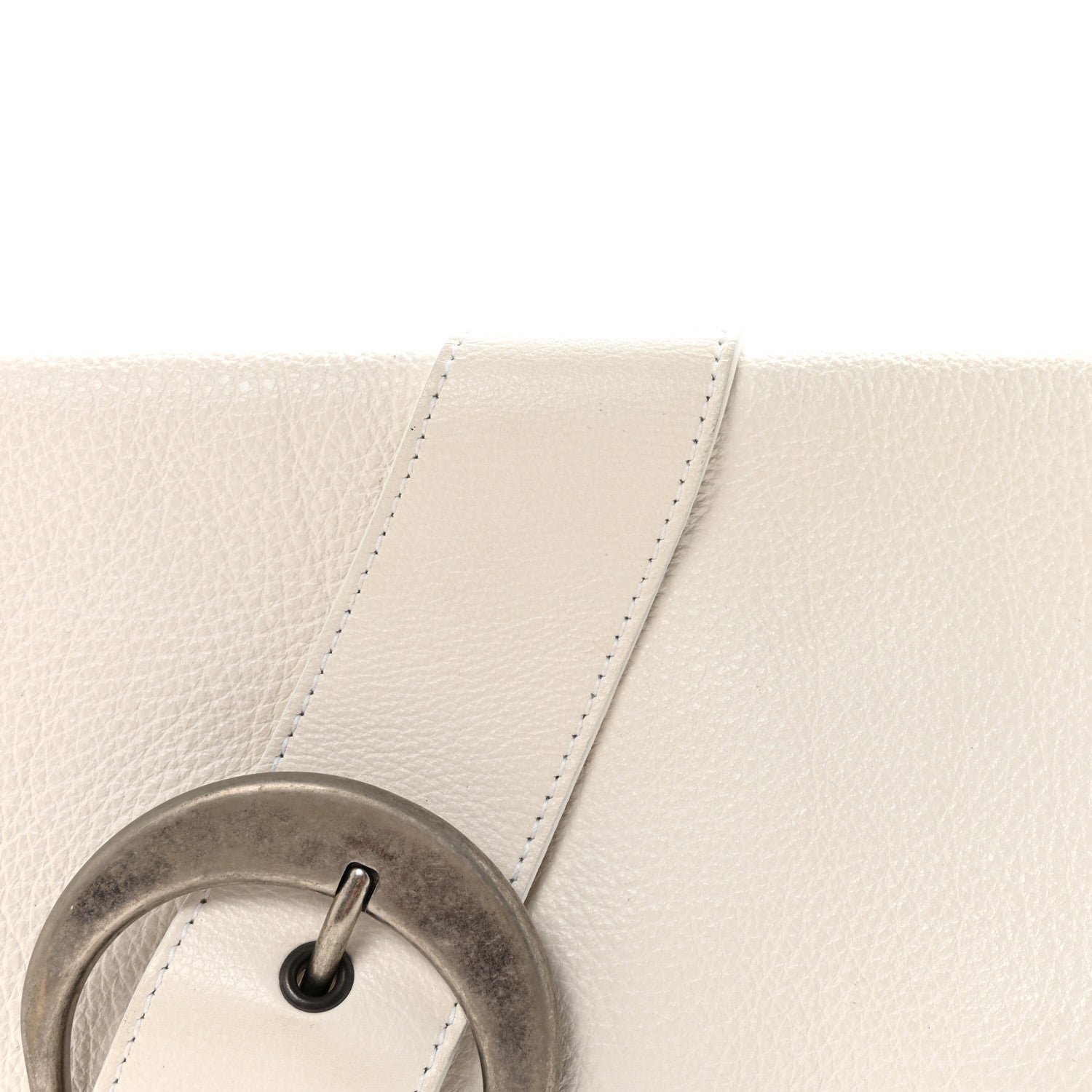 Calfskin Braided Gaucho Double Saddle Bag White