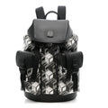 Canvas Nappa Cubic Monogram Medium Brandenburg Backpack Black White