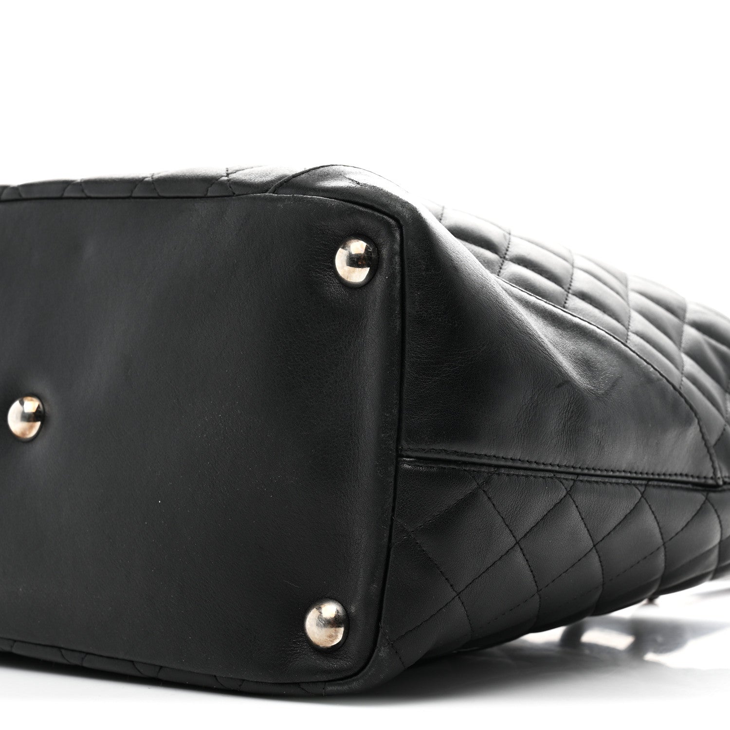 Calfskin Quilted Large Cambon Tote Black