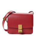 Box Calfskin Small Classic Box Flap Bag Red