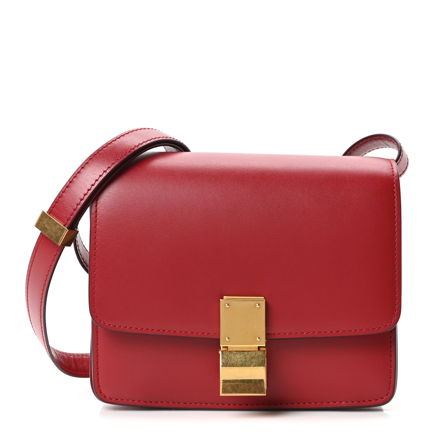 Box Calfskin Small Classic Box Flap Bag Red