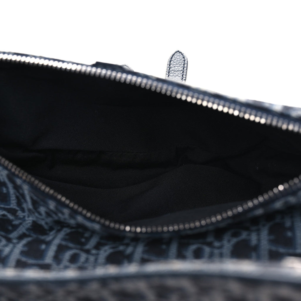 Oblique Mens Saddle Bag Black Blue