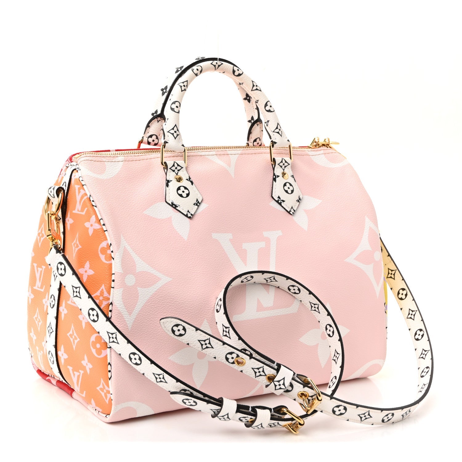 Monogram Giant Speedy Bandouliere 30 Rouge