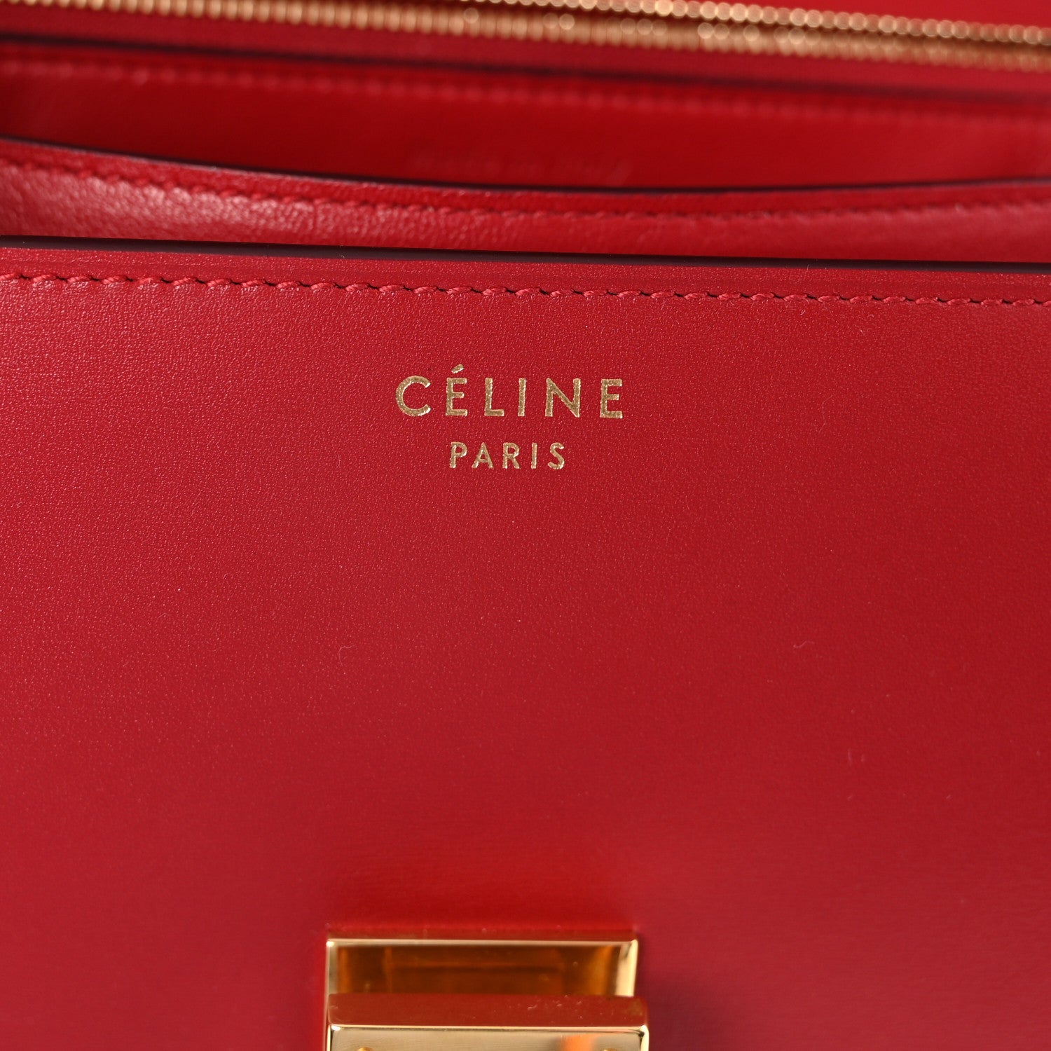 Box Calfskin Medium Classic Box Flap Bag Red