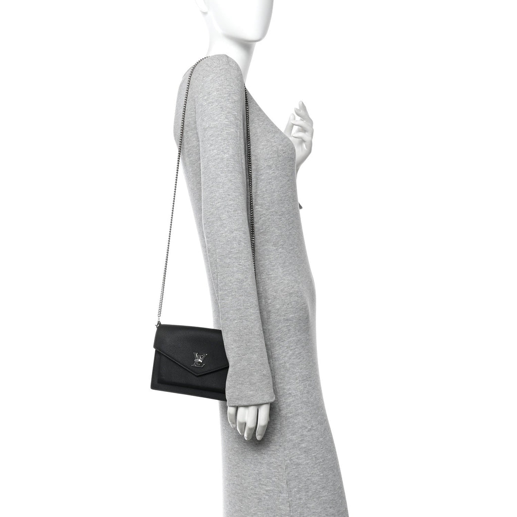 Soft Calfskin My Lockme Chain Pochette Black