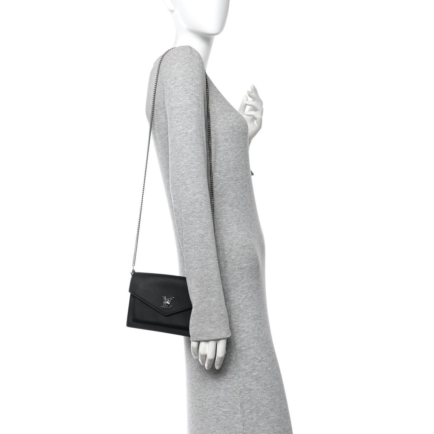 Soft Calfskin My Lockme Chain Pochette Black