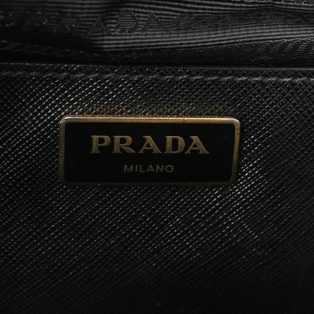 Saffiano Lux Large Galleria Double Zip Tote Black