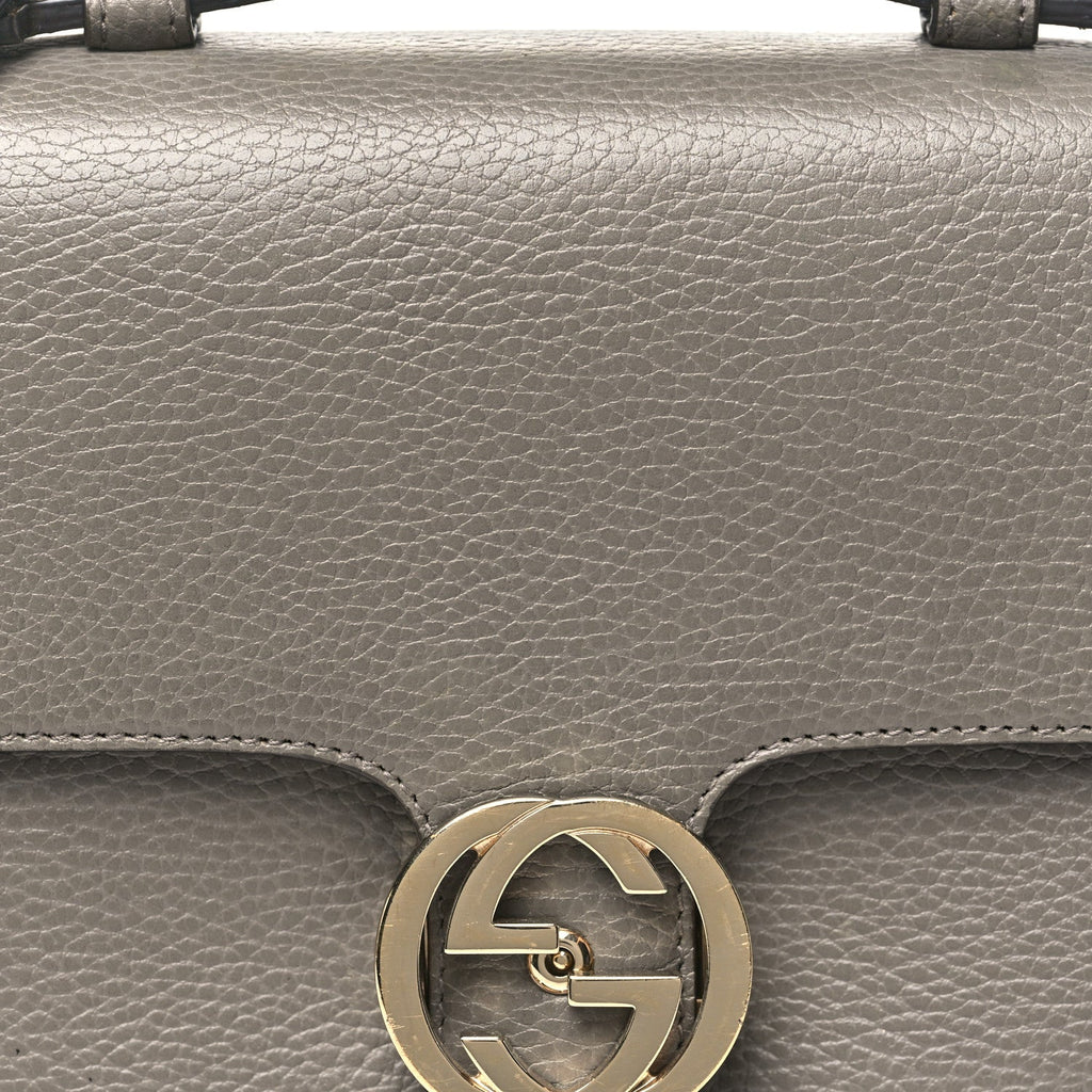 Dollar Calfskin Interlocking G Top Handle Shoulder Bag Loess