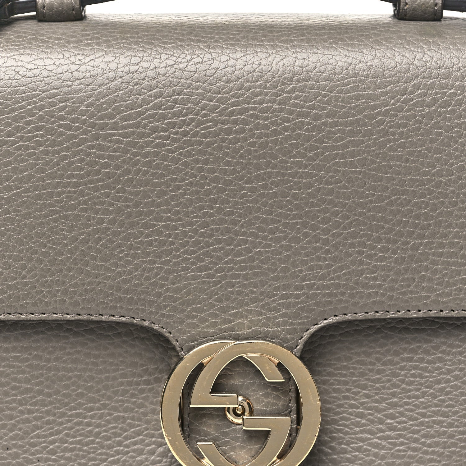 Dollar Calfskin Interlocking G Top Handle Shoulder Bag Loess