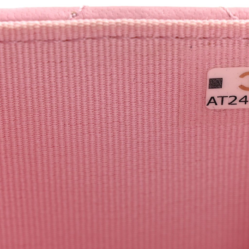 Lambskin Quilted Pick Me Up Mini Wallet On Chain Light Pink