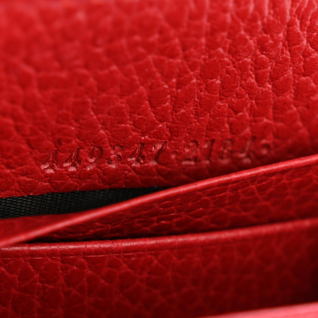Dollar Calfskin GG Zip Around Wallet Red