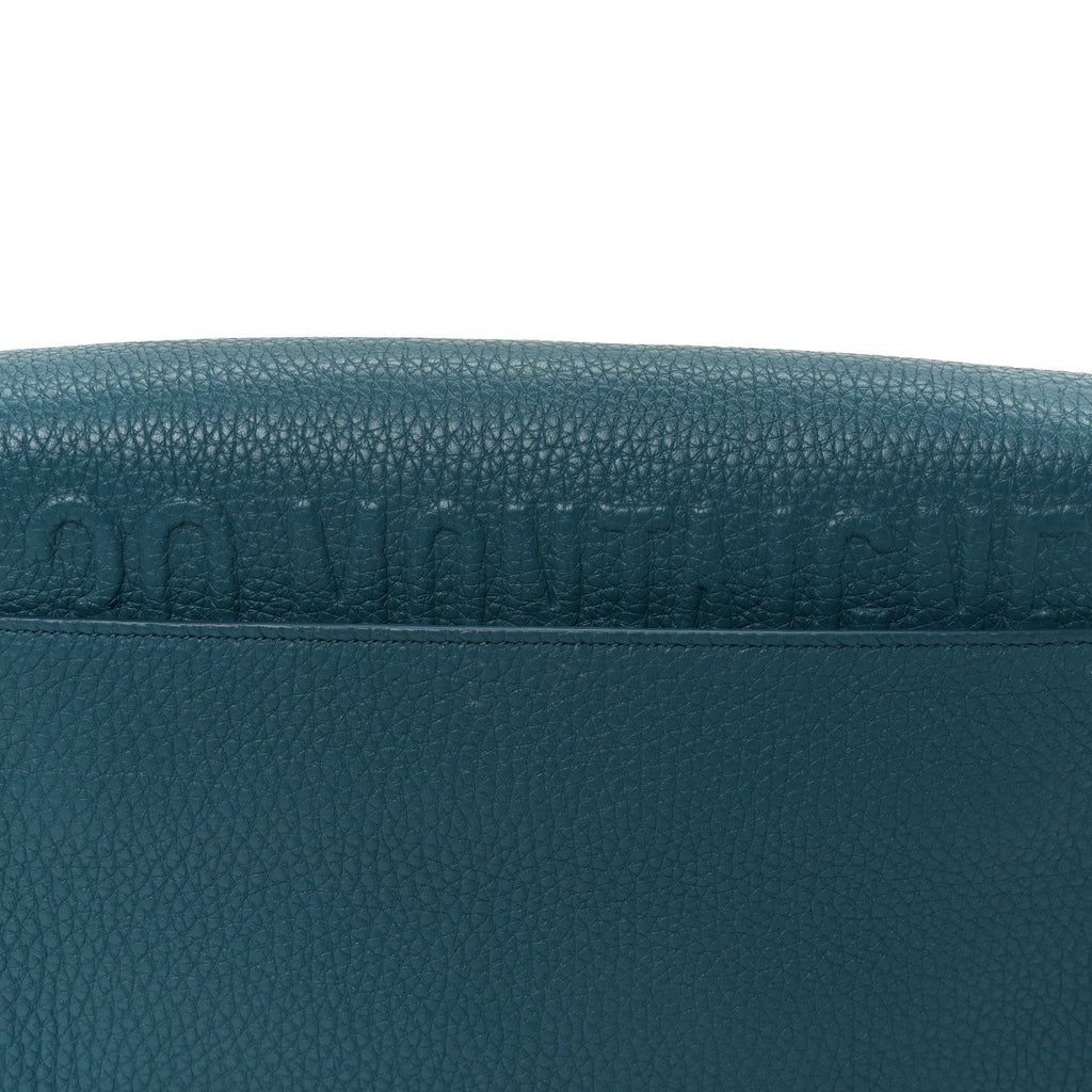 Grained Calfskin Medium Bobby Flap Steel Blue