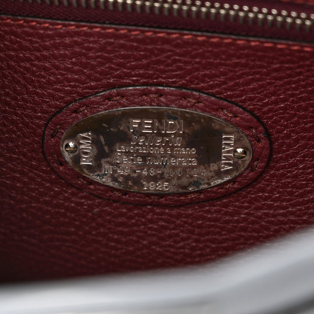 Cuoio Romano Selleria Bi-Color Medium Peekaboo Iconic Satchel Nube Bordeaux