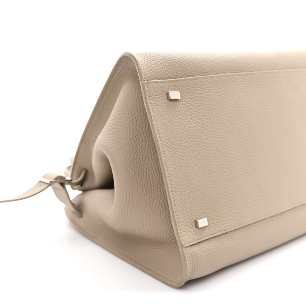 Matte Grained Calfskin Soft Margaux 15 Dark Taupe
