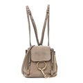 Suede Calfskin Mini Faye Backpack Motty Grey