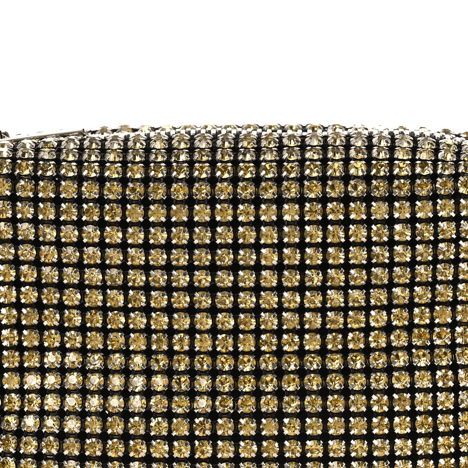 Mesh Crystal Rhinestone Medium Heiress Pouch Porcelain
