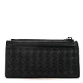 Calfskin Intrecciato Zip  Holder Black