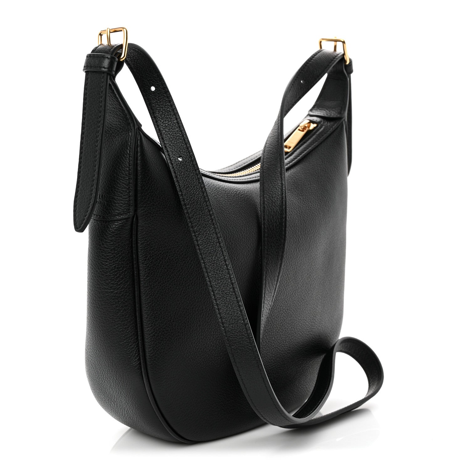 Supple Calfskin Cuir Triomphe Small Heloise Shoulder Bag Black