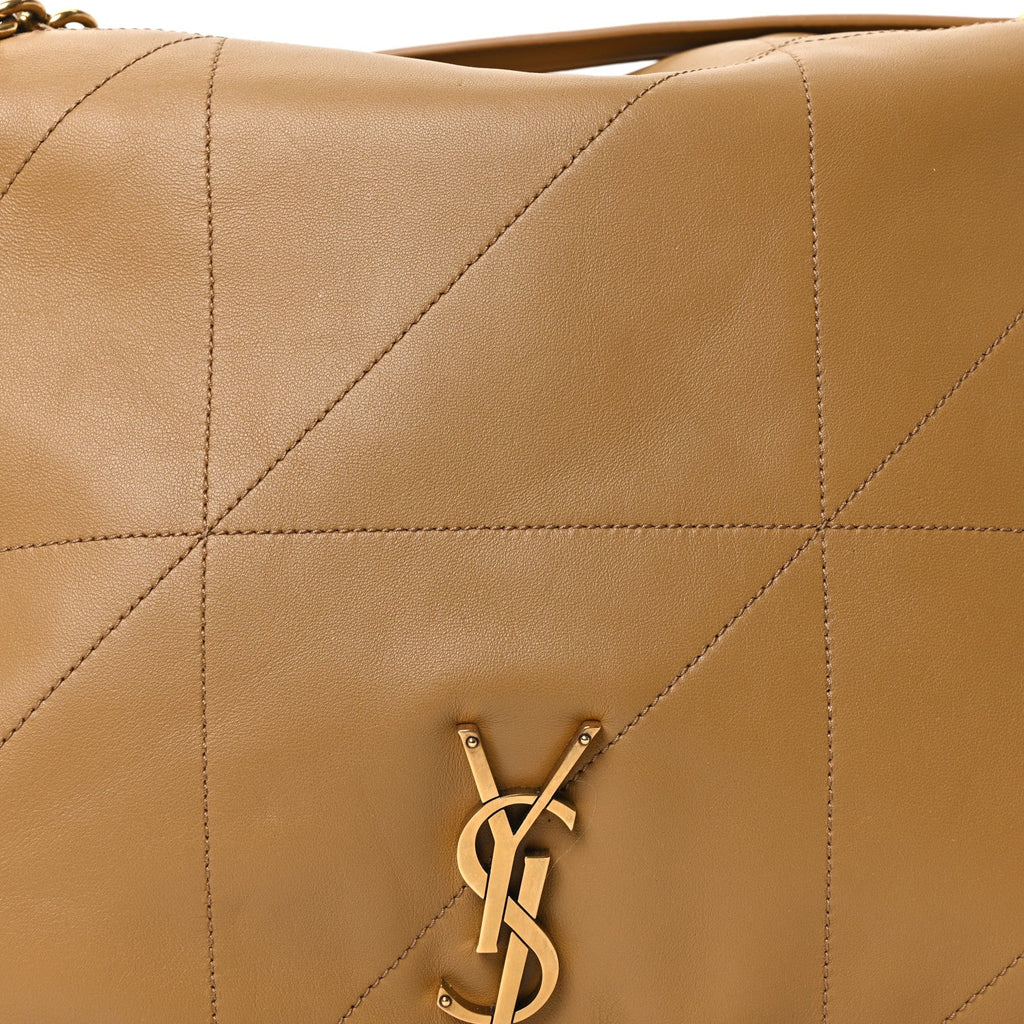 Lambskin Matelasse Monogram Large Jamie 4.3 Tabac Brown