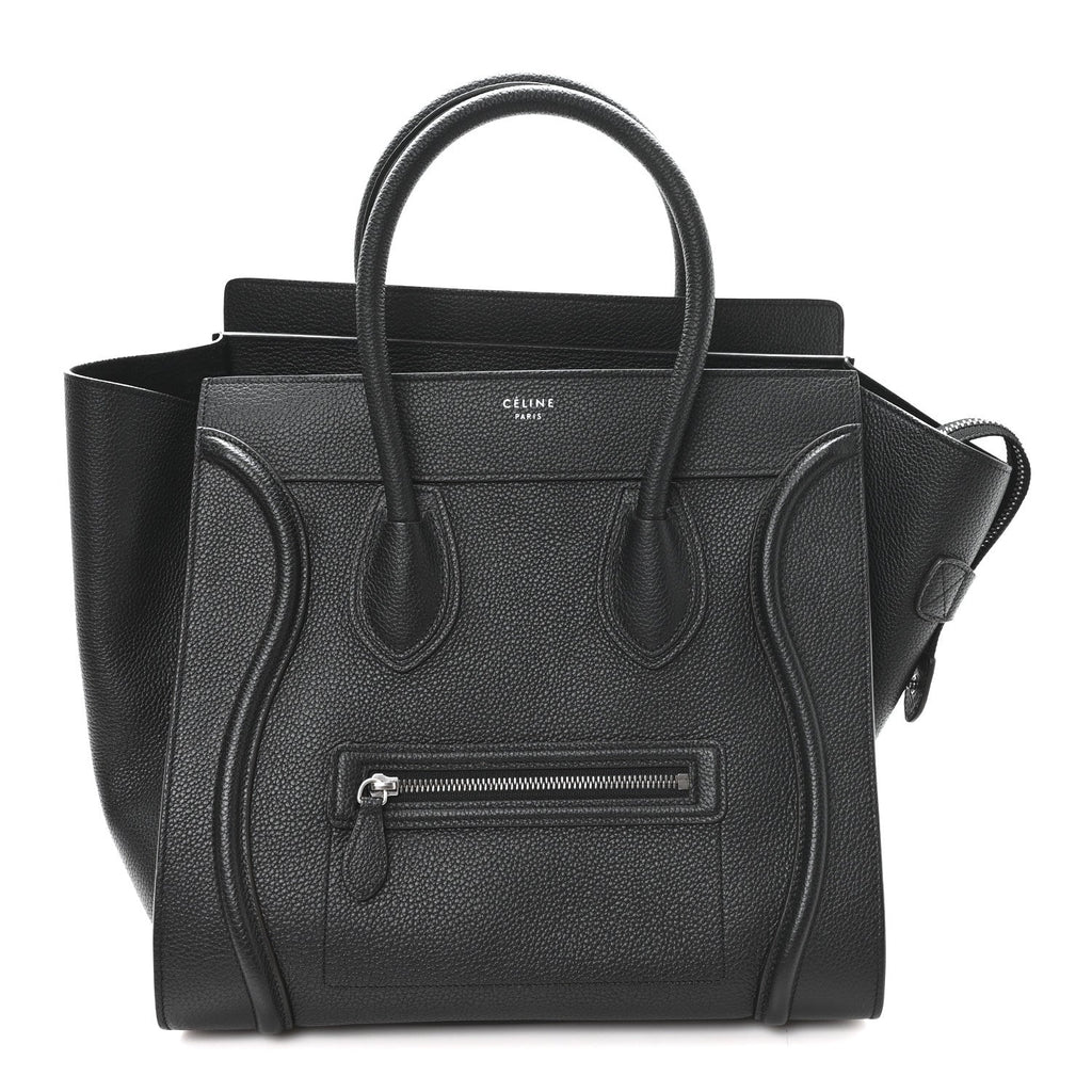 Drummed Calfskin Mini Luggage Black