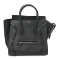 Drummed Calfskin Mini Luggage Black