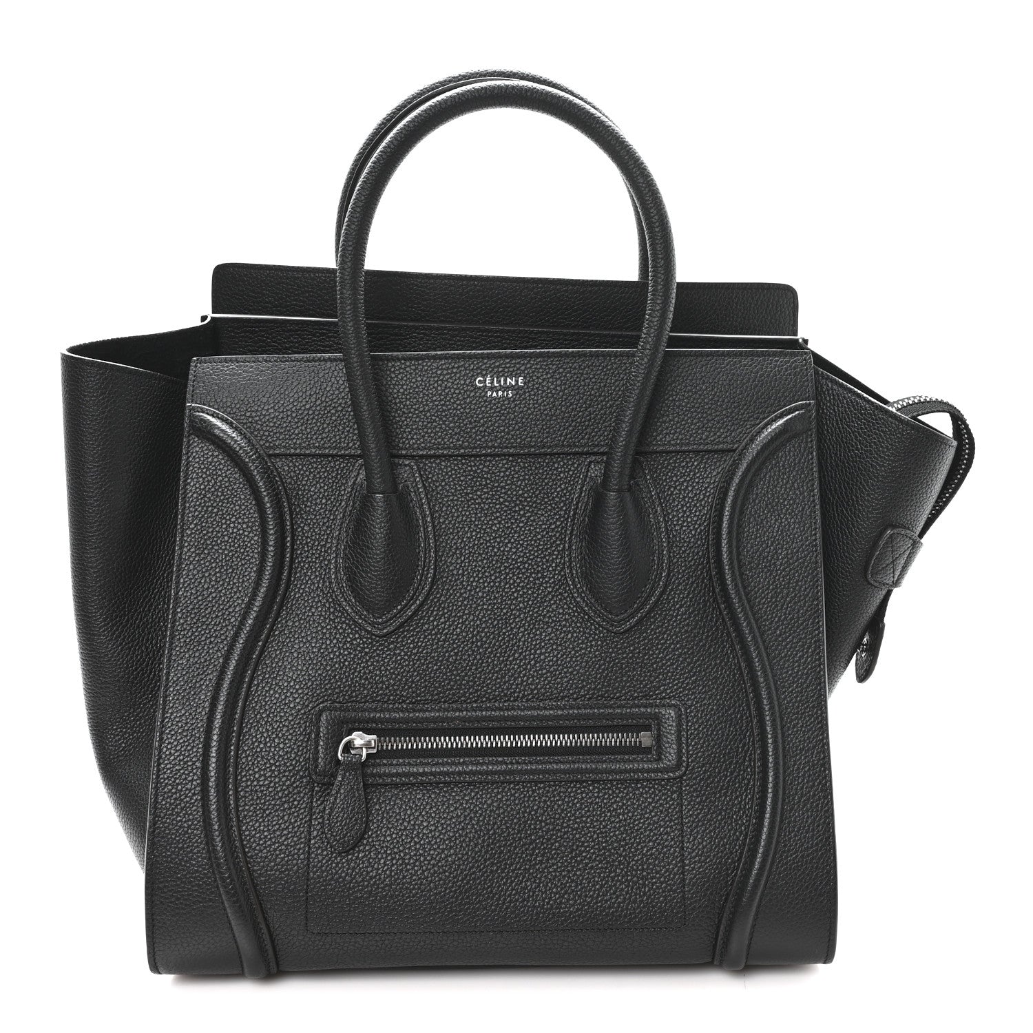 Drummed Calfskin Mini Luggage Black