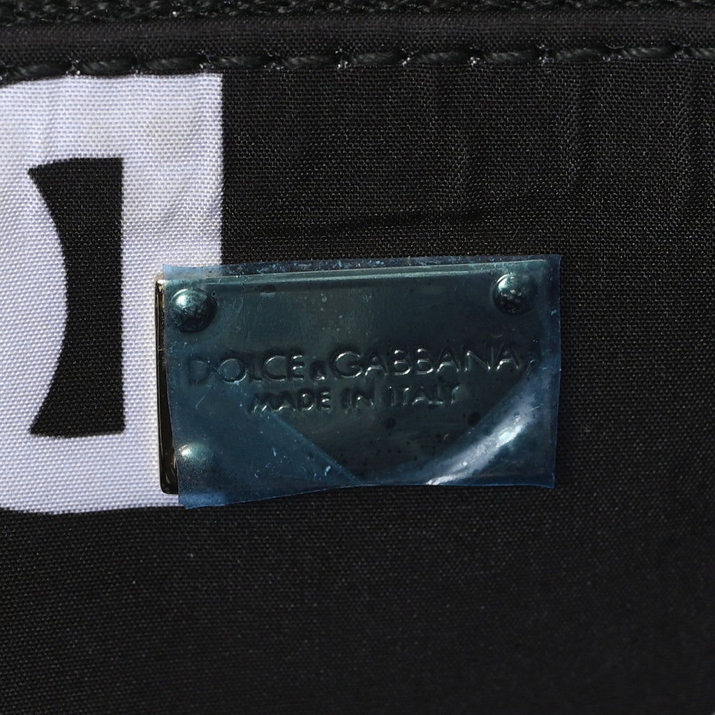 DOLCE GABBANA Calfskin DG Logo Shopper Tote Black