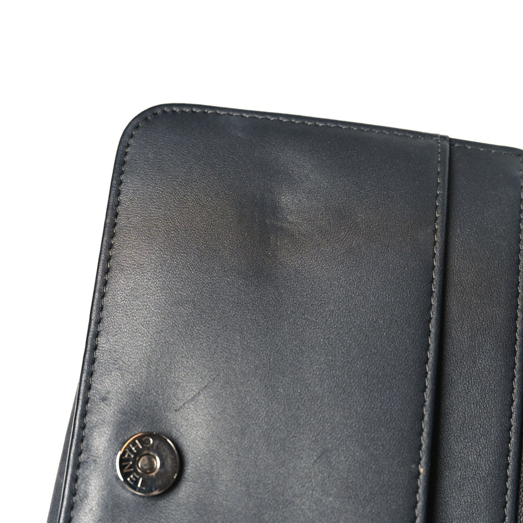 Lambskin Camellia Studded Wallet on Chain WOC Grey