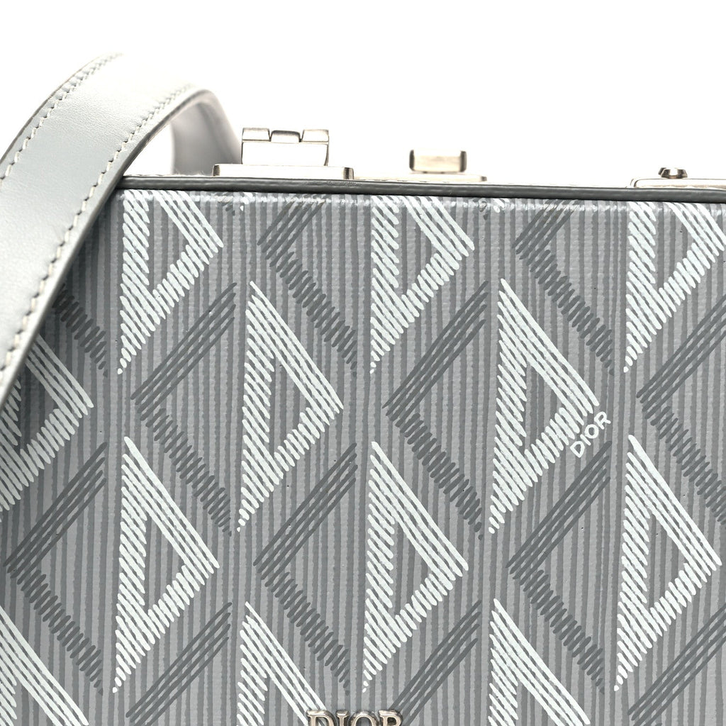 Coated Canvas CD Diamond Lock Mini Case  Gray