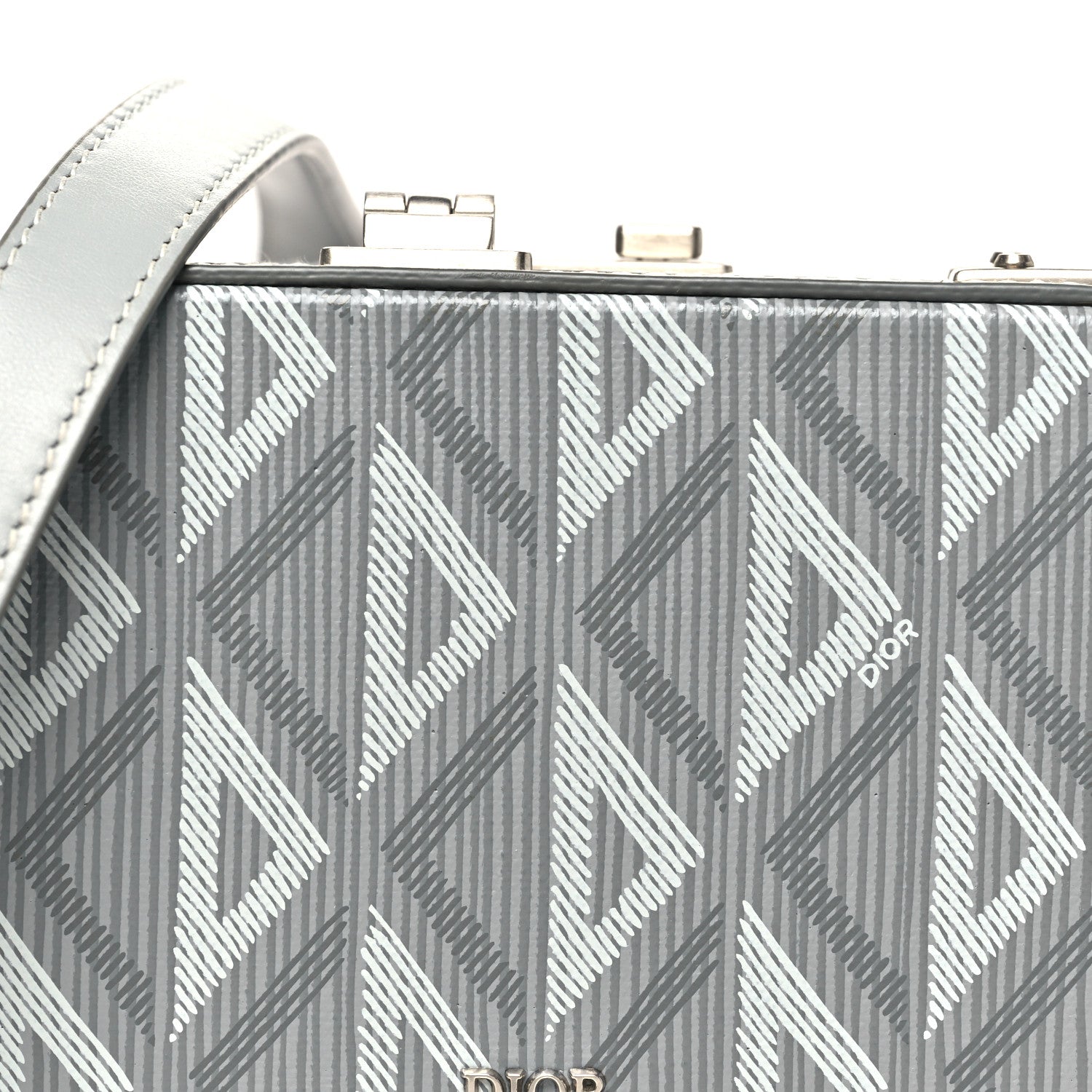 Coated Canvas CD Diamond Lock Mini Case  Gray