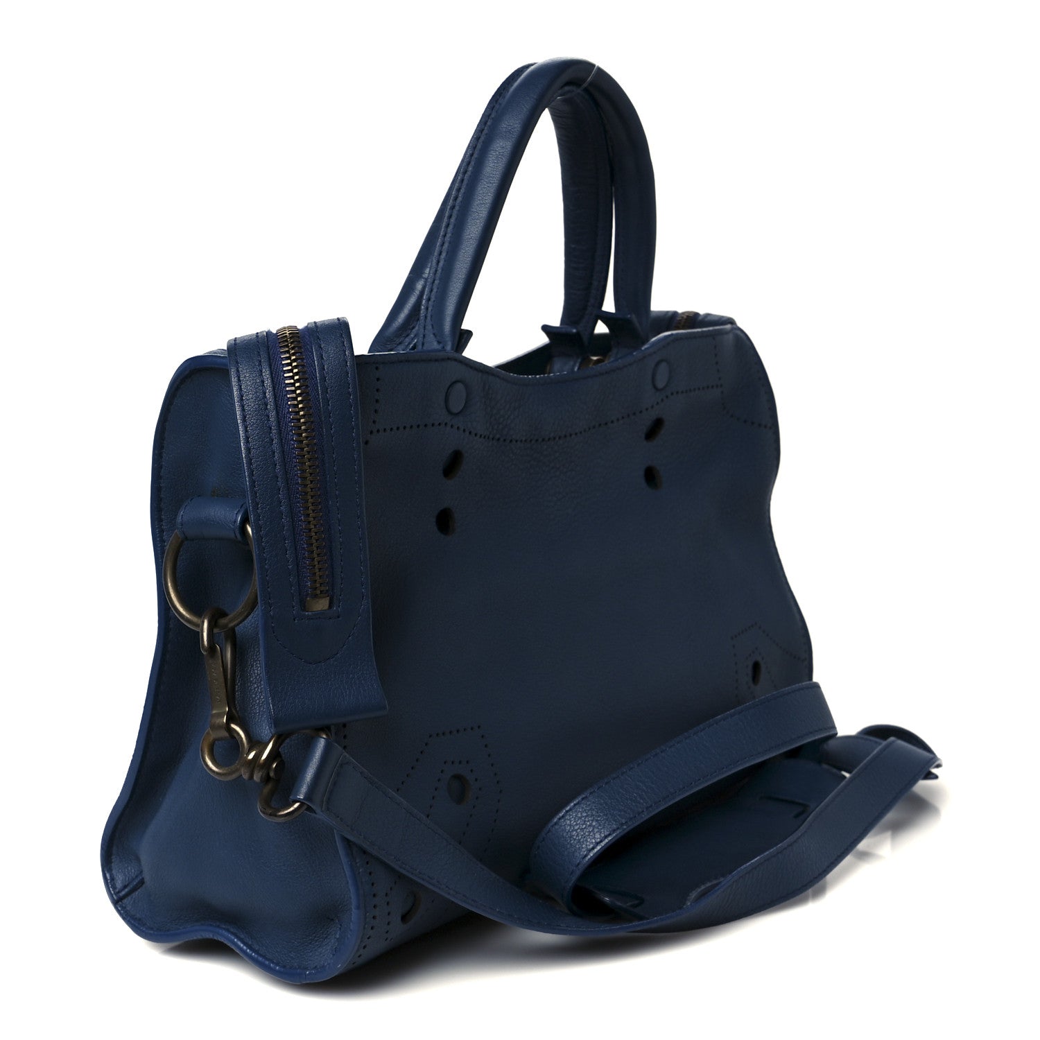 Veau Soyeux Perforated Blackout Hardware S City Bleu Marine