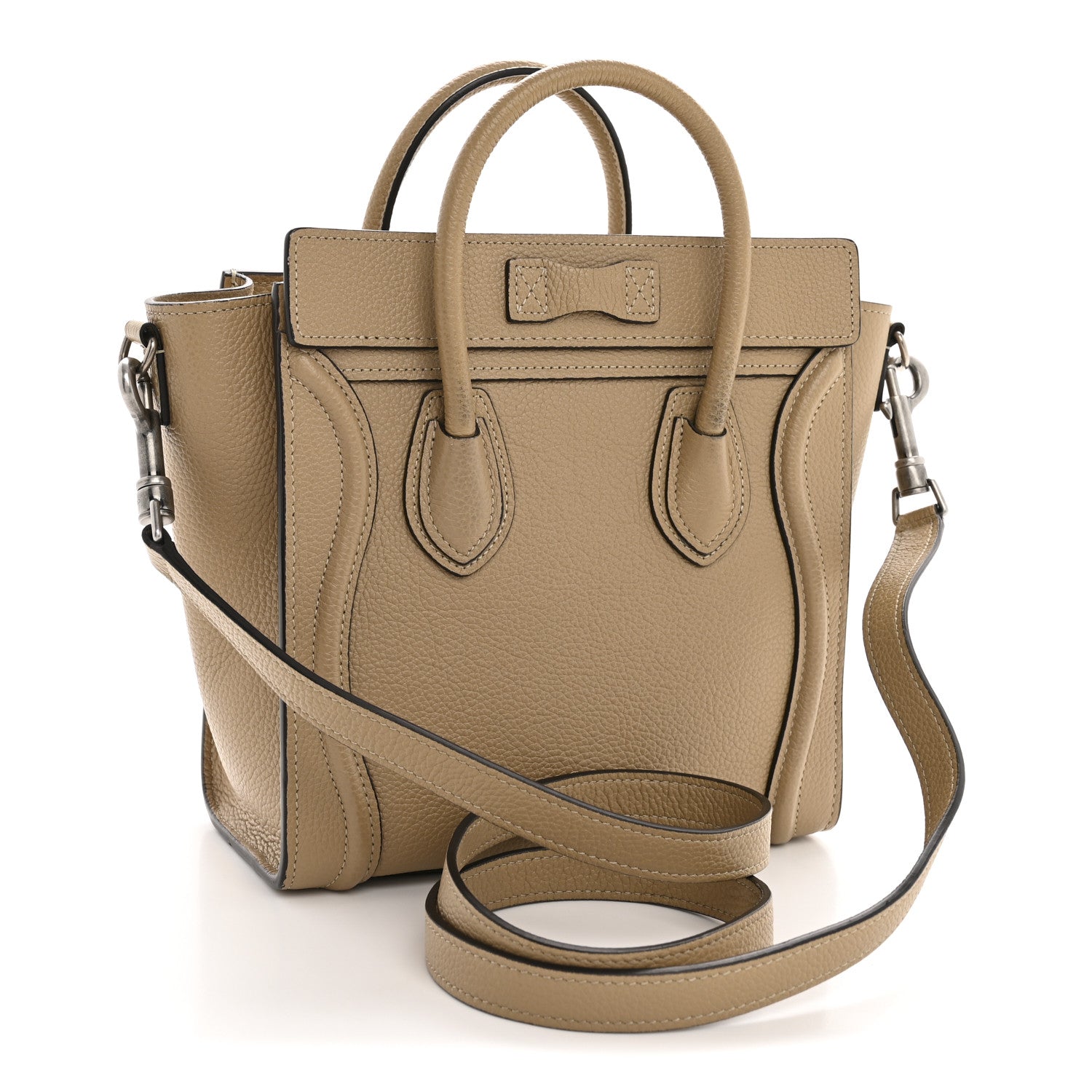 Drummed Calfskin Nano Luggage Dune