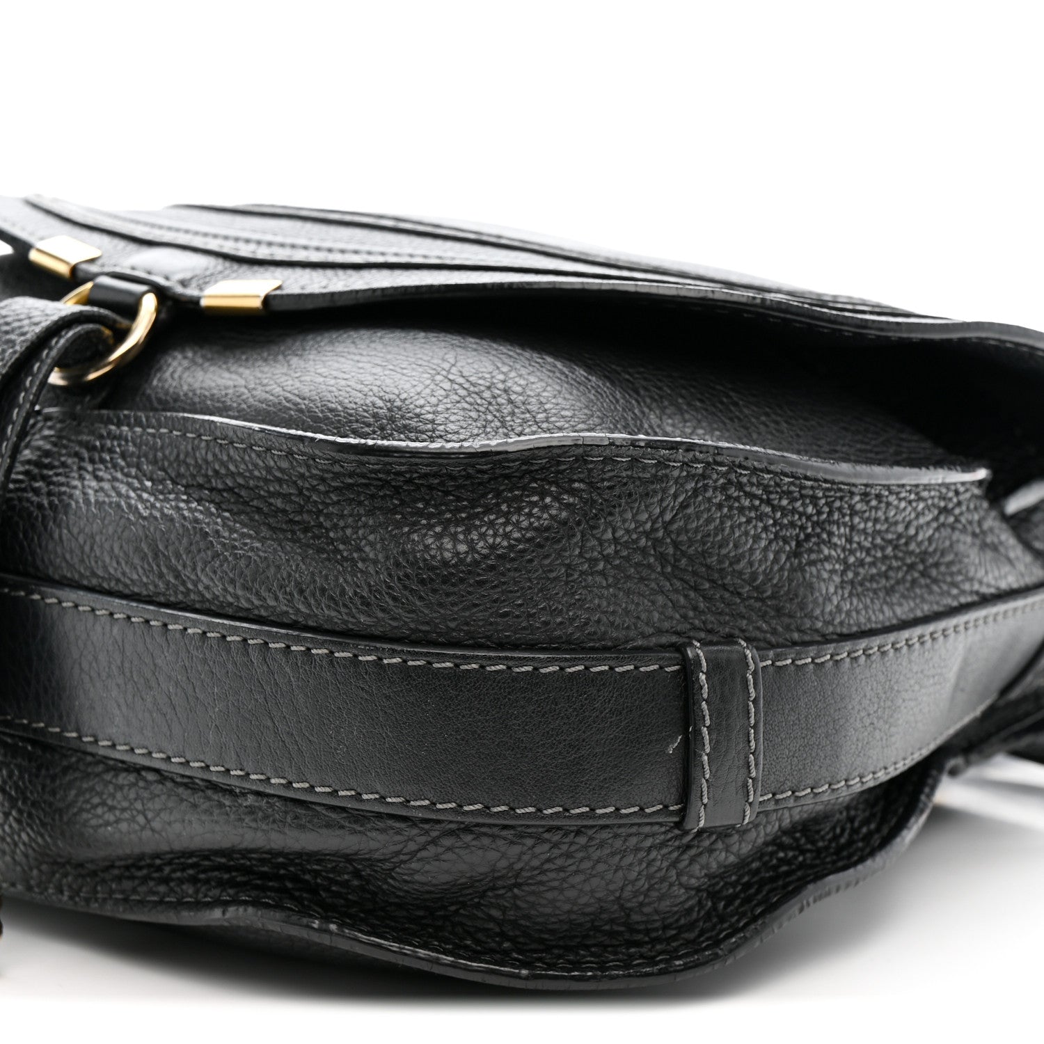 Calfskin Medium Marcie Round Crossbody Bag Black