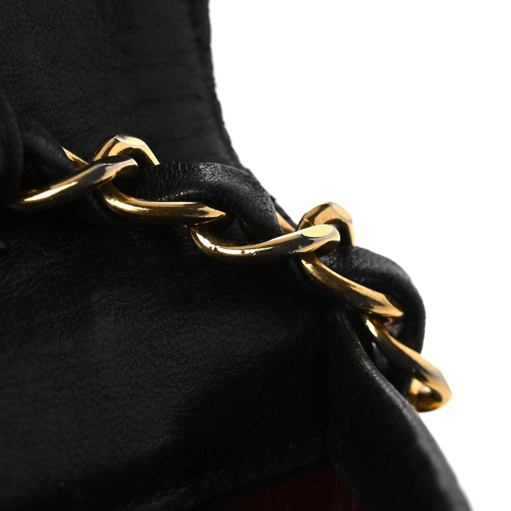 Lambskin Quilted Small Single Flap Bag Black