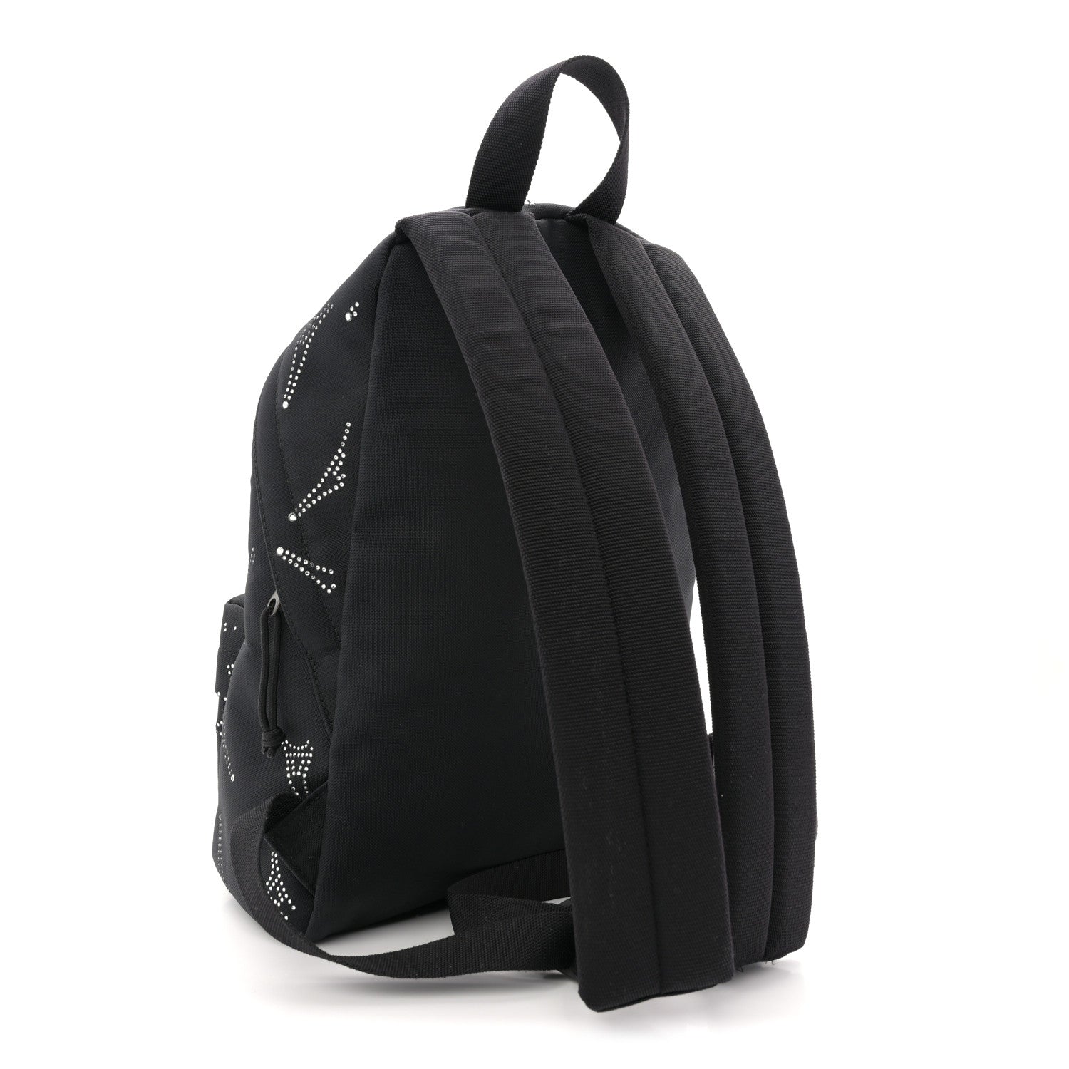 Canvas Crystal Embellished Eiffel Tower Explorer Backpack S Black