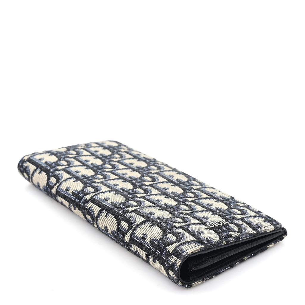 Oblique Long Vertical Wallet Blue Multicolor
