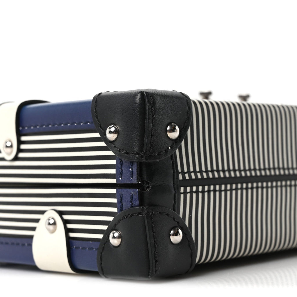 Calfskin Printed Petite Malle Blue
