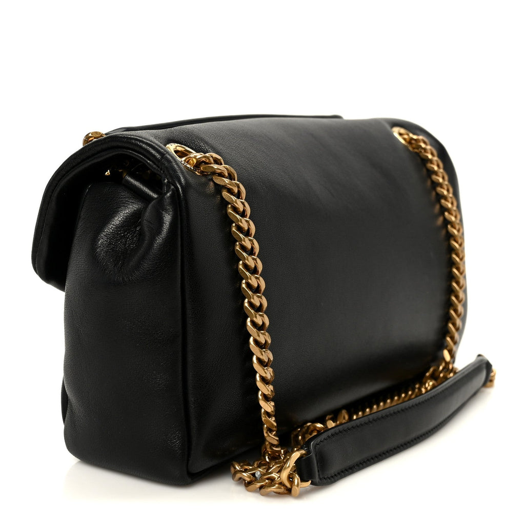 Plunged Lambskin Calypso Black