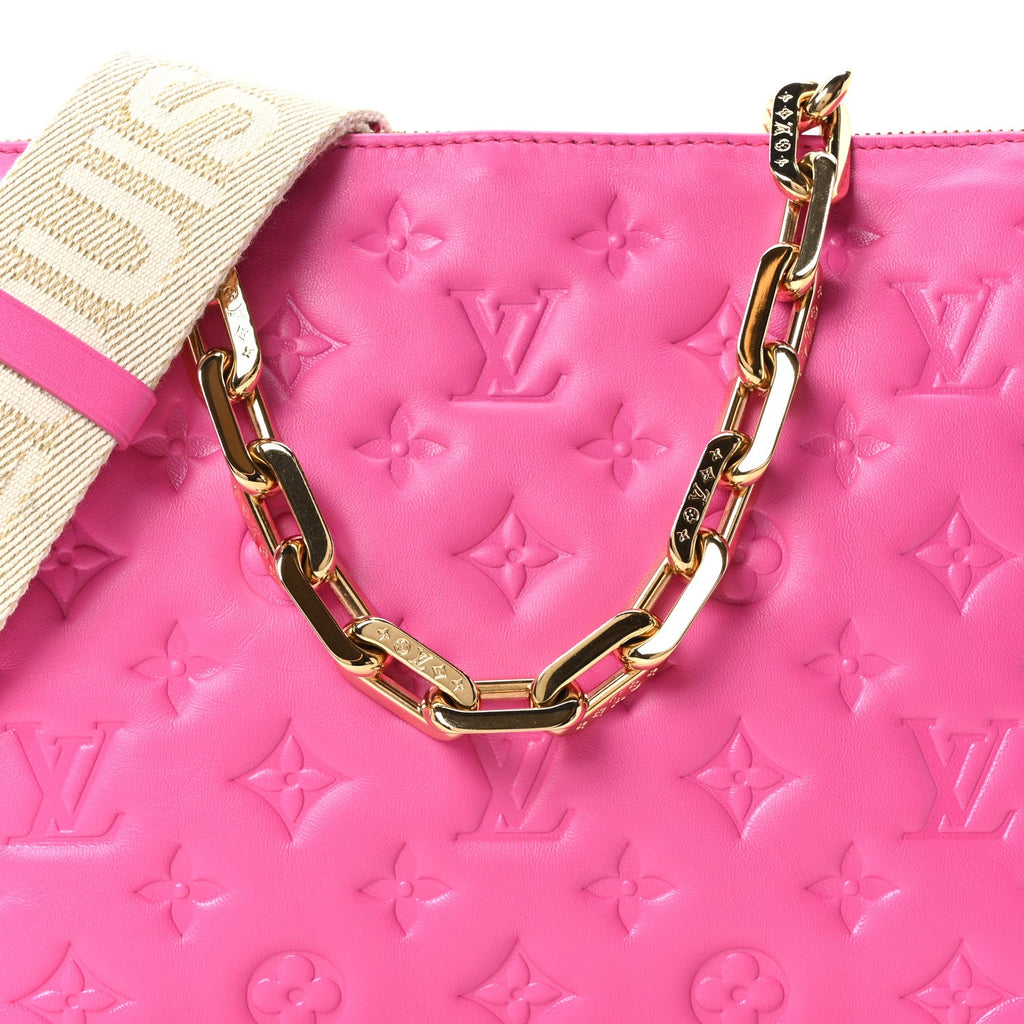 Lambskin Embossed Monogram Coussin PM Rose Miami