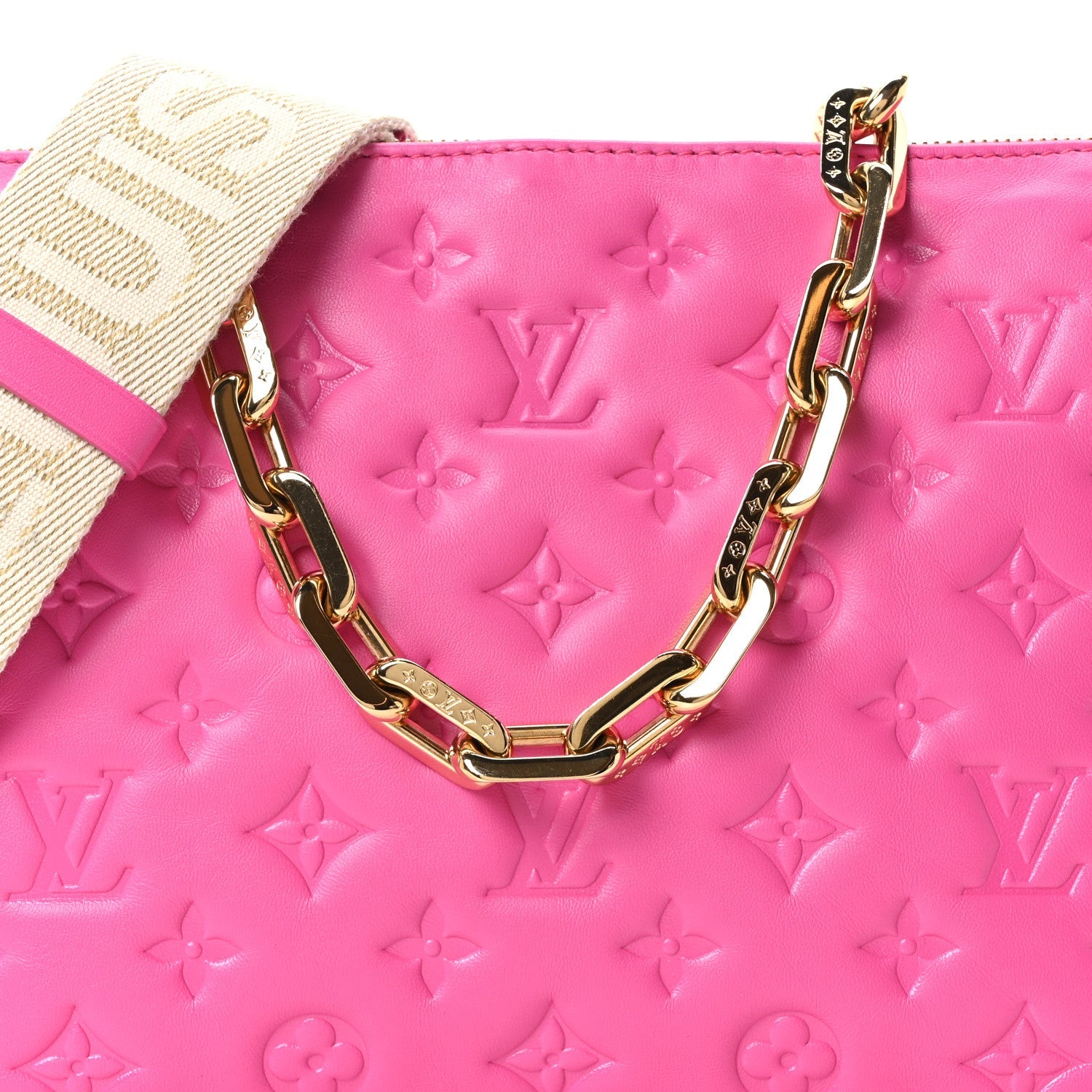 Lambskin Embossed Monogram Coussin PM Rose Miami