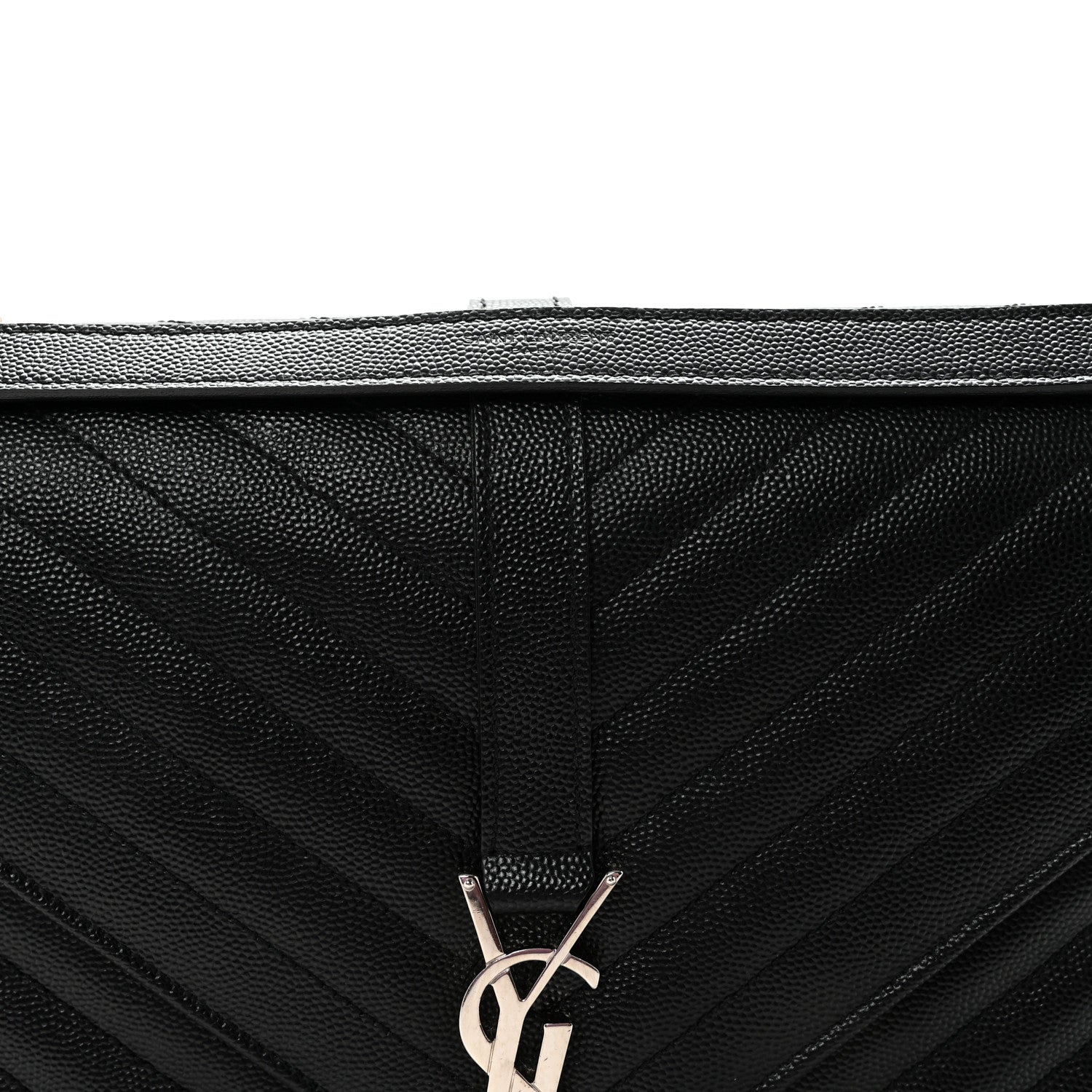 Grain De Poudre Matelasse Chevron Large Monogram Satchel Black
